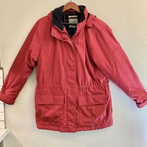 Pacific Trail Outdoor Wear Red Women's Winter Jacket Fleeced w Hood Size L